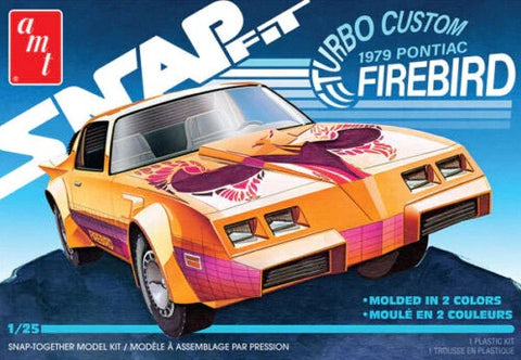Box art for an AMT Brand Snap Fit Turbo Custom 1979 Pontiac Firebird