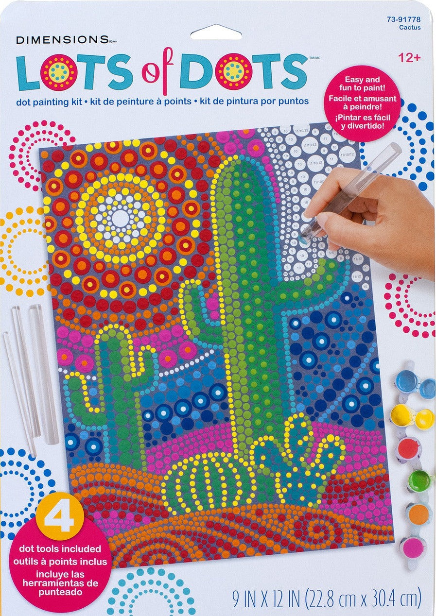 Cactus Dots PBN 9x12