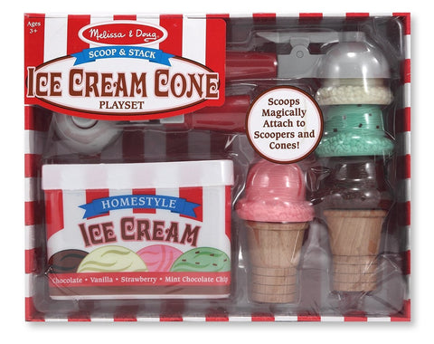 Scoop and Stack Ice Cream Cone Magnetic Pretend Play Set