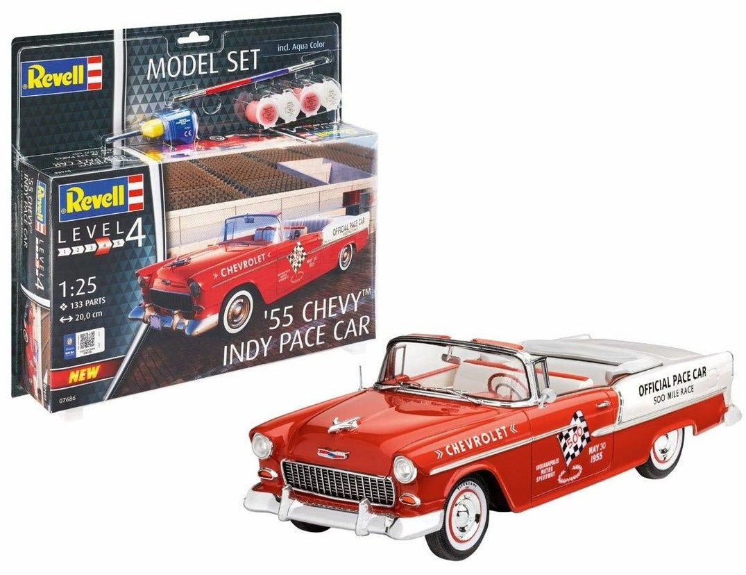 1/25 1955 Chevy Indy Pace Car with Glue and Paint – Hobby Express Inc.