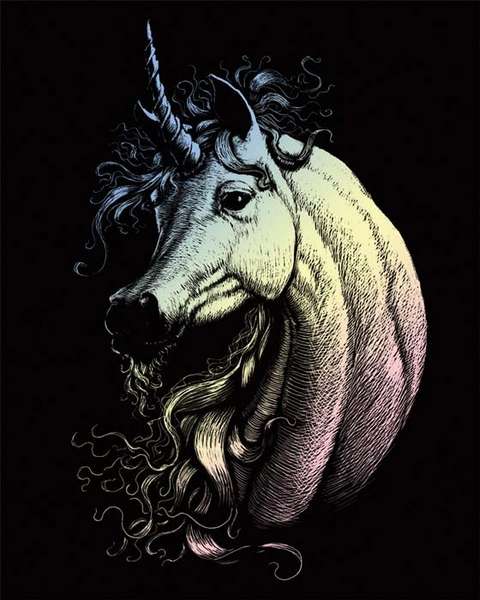 Royal Brush Engraving Art Holographic Unicorn