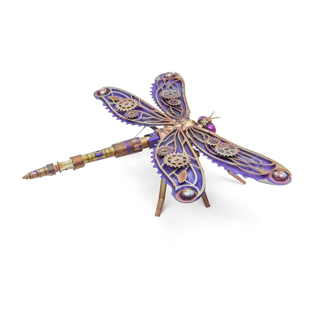 Steam punk purple and gold dragonfly model.