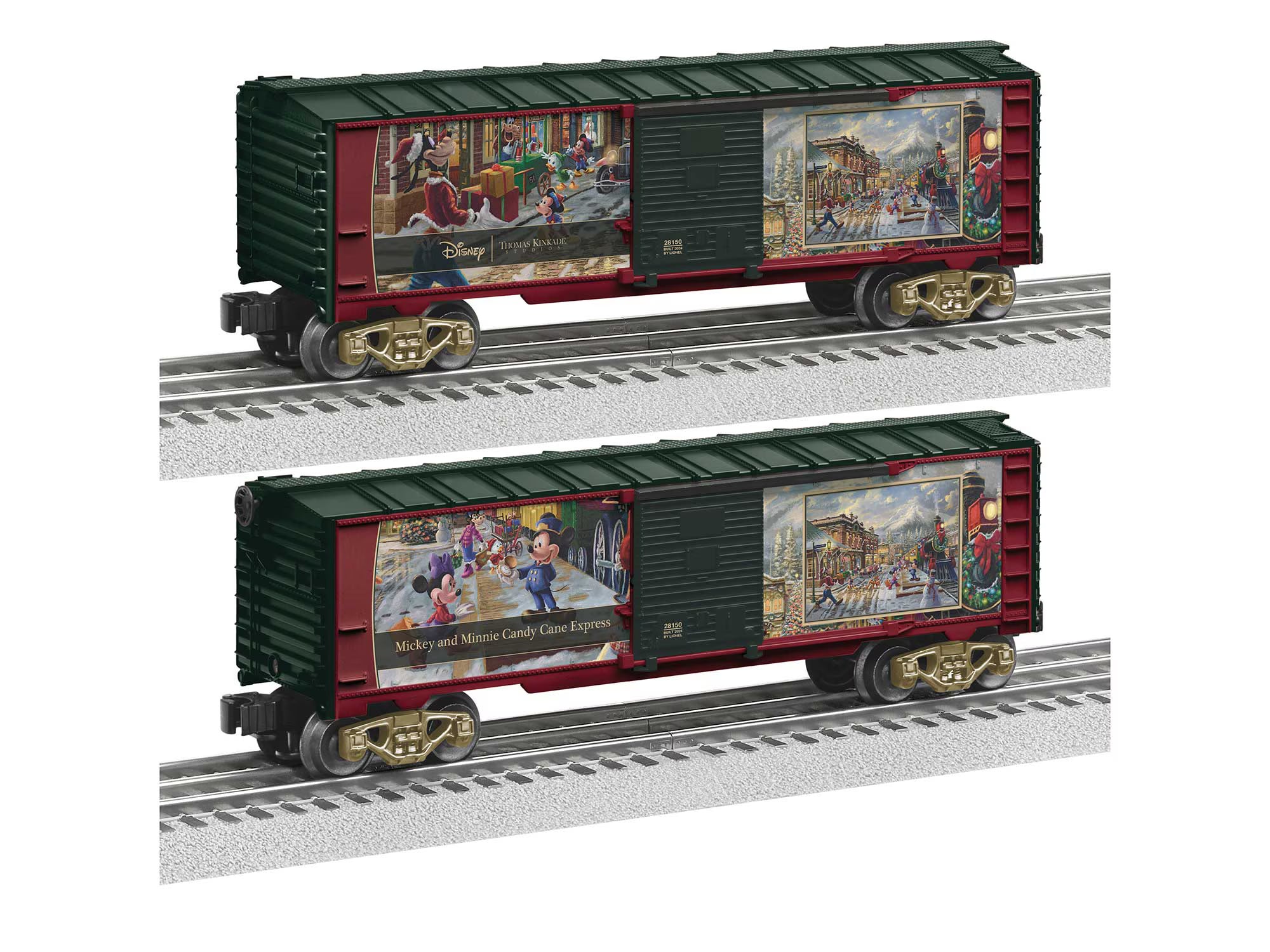 O Thomas Kinkade Mickey & Minnie Candy Cane Express Box Car