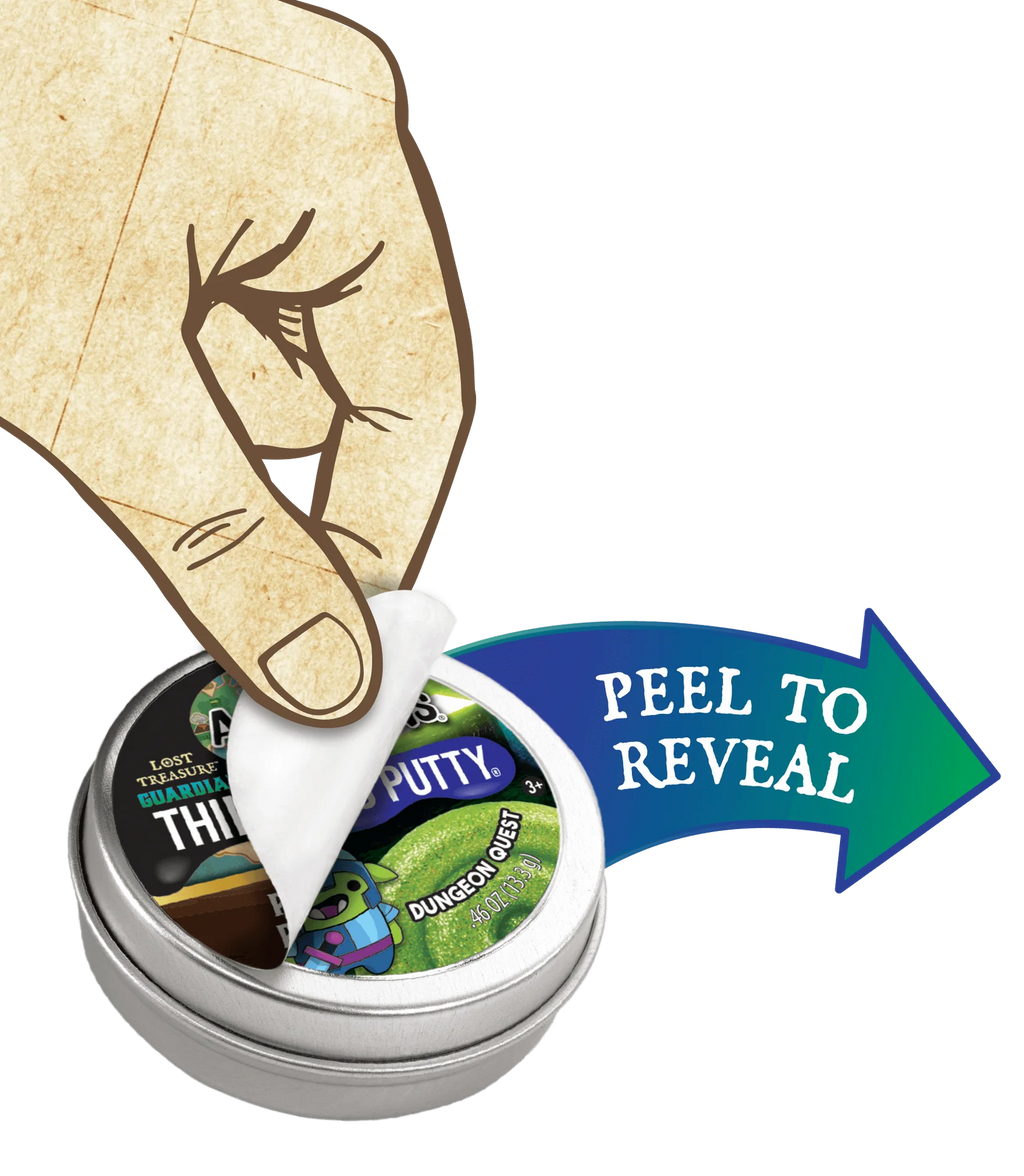 Small metal tin with label being removed.