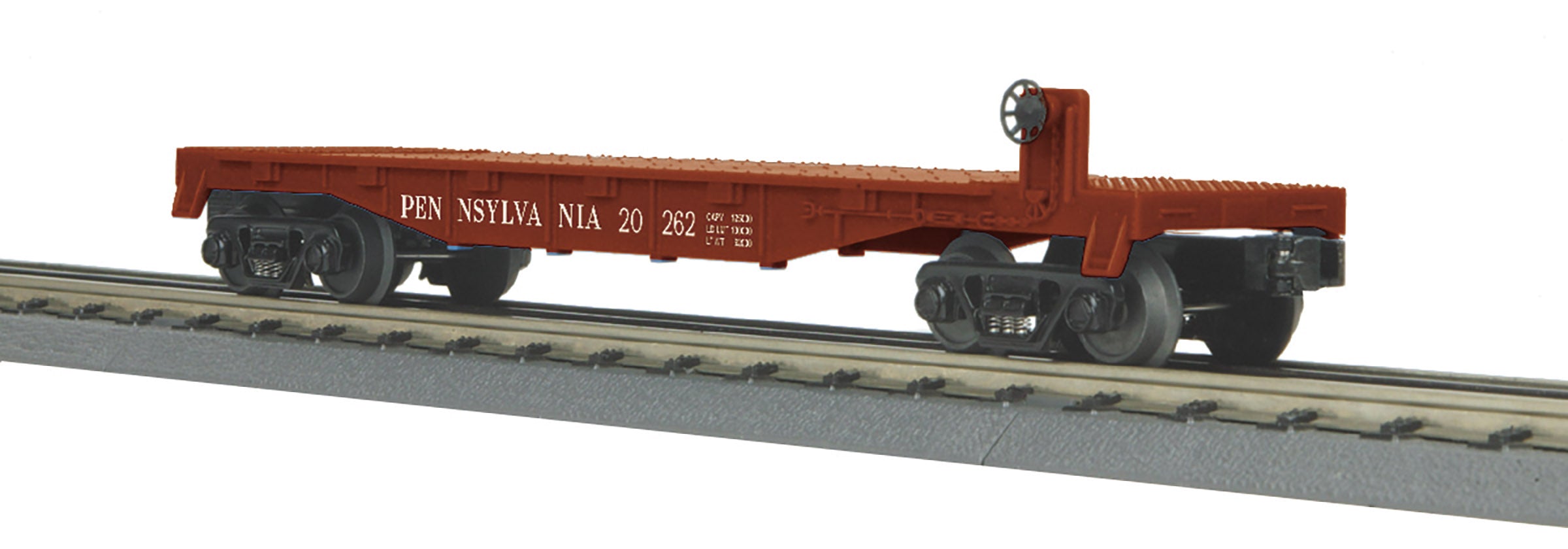 Pennsylvania Flat car on train track.