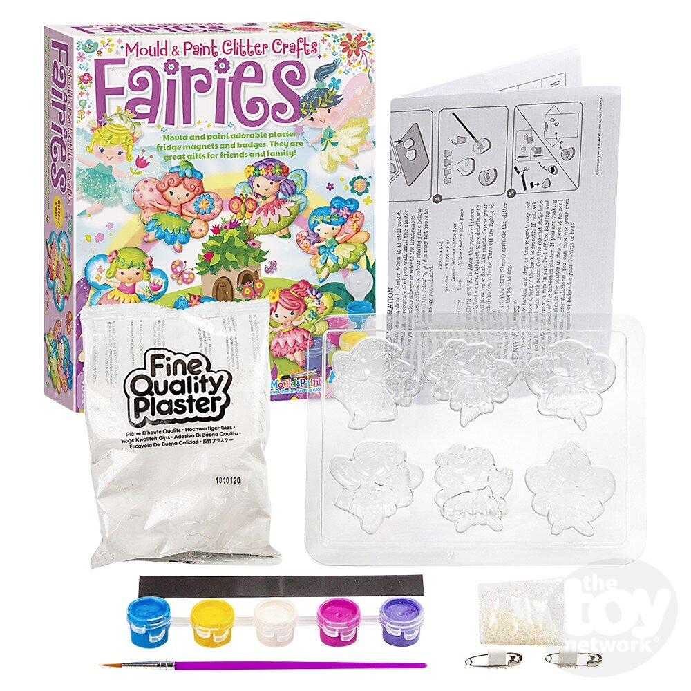 Mould & Paint Fairies Package with paint, instructions, and plastic mould.
