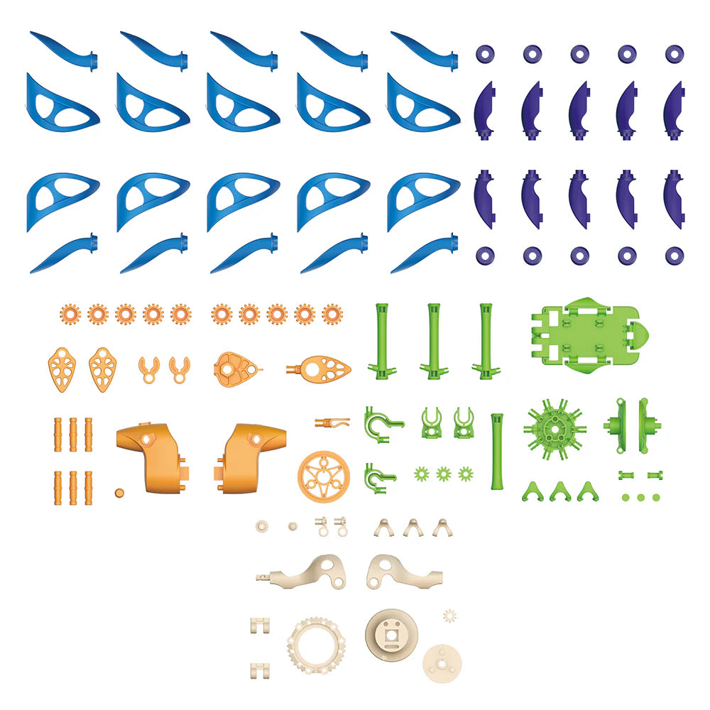 Pieces to build sapphire swirl solar flower.