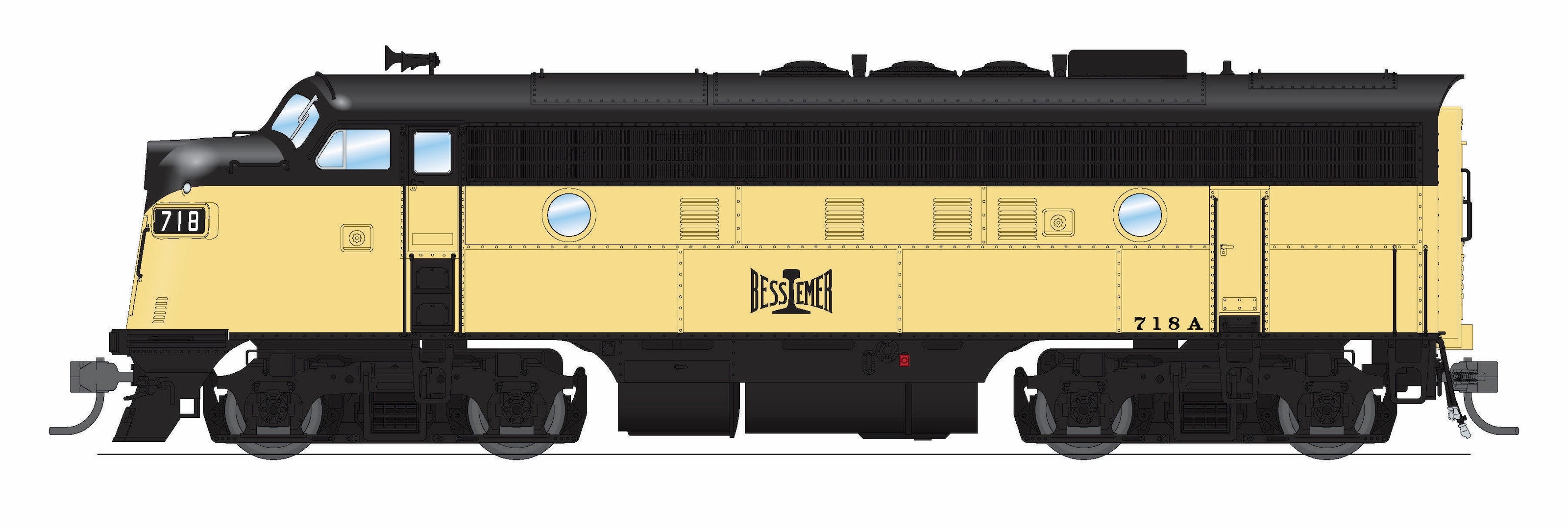 HO EMD F7A/B Bessemer & Lake Erie 718A/718B Sound/DC/DCC PRE-ORDER