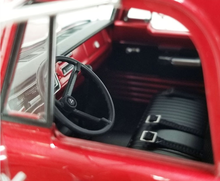 Interior of model truck.