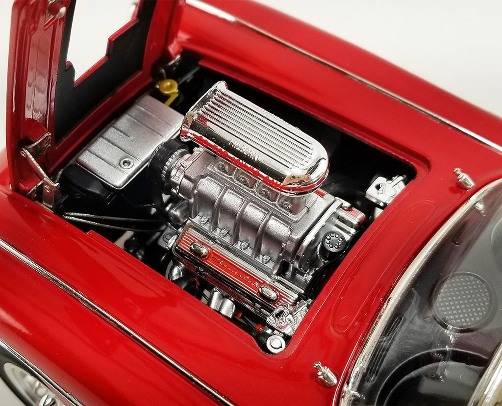 Close up of Gasser engine on diecast model car.