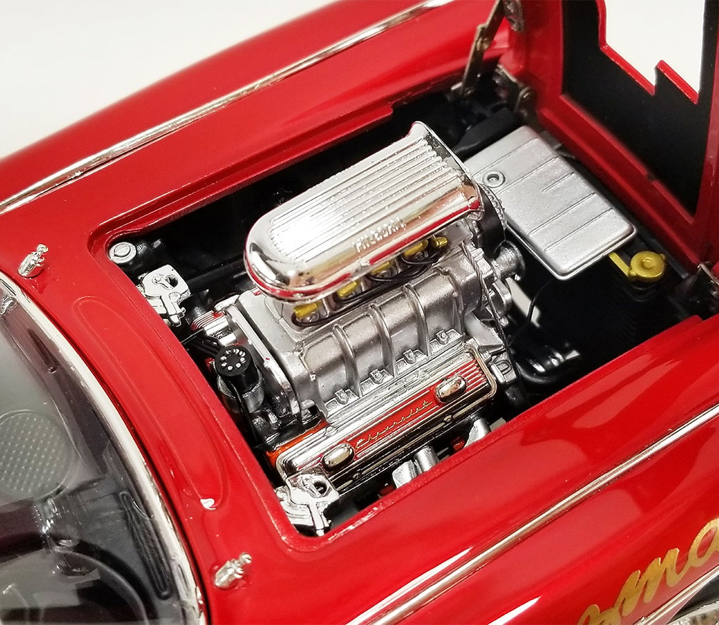 Close up of Gasser engine on a diecast model car.