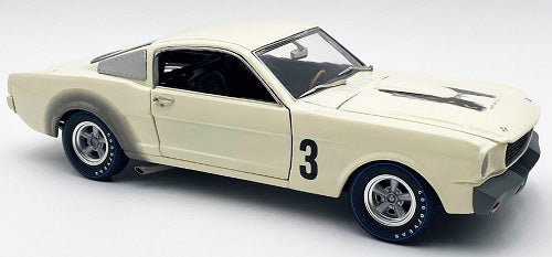 Front and side view of white car with "3" on the side.