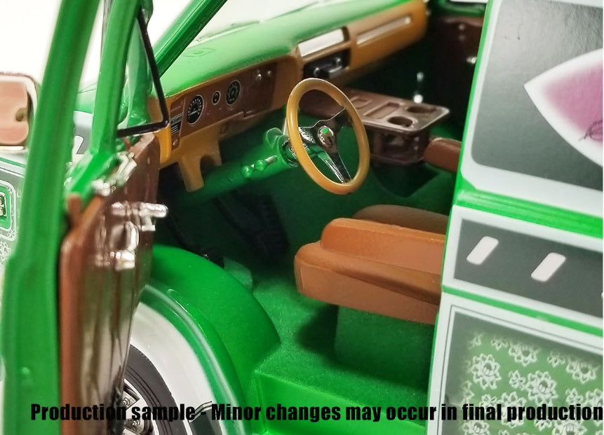 Interior view of drivers side of van.