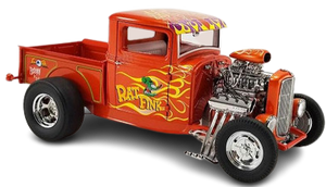 1/18 1932 Ford Hot Rod Pickup in Metallic Orange with Custom Flames