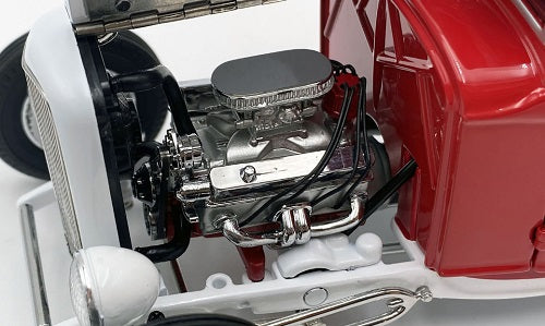 Close up of engine on a 1932 Ford truck model.