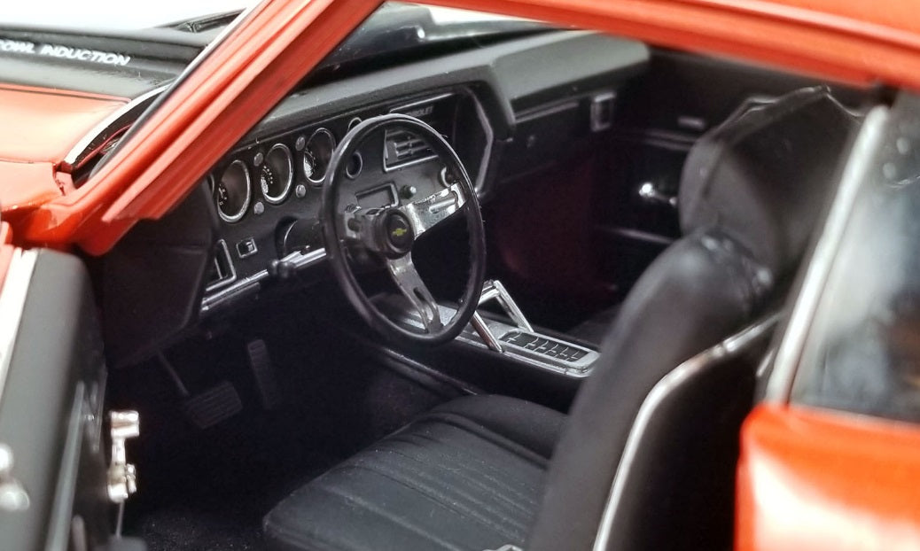 Interior of a diecast model car.