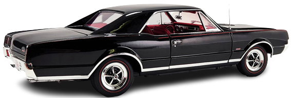 1/18 1967 Oldsmobile 442 W-30 Ebony Black with Red Interior