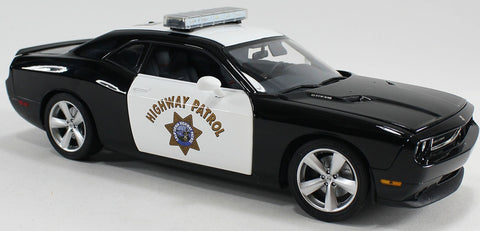 1/18 2009 Dodge Challenger SRT8 Police Black and White "California Highway Patrol"