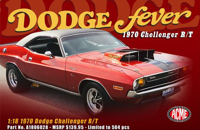 Box art for 1/18 scale model of 1970 Dodge Challenger