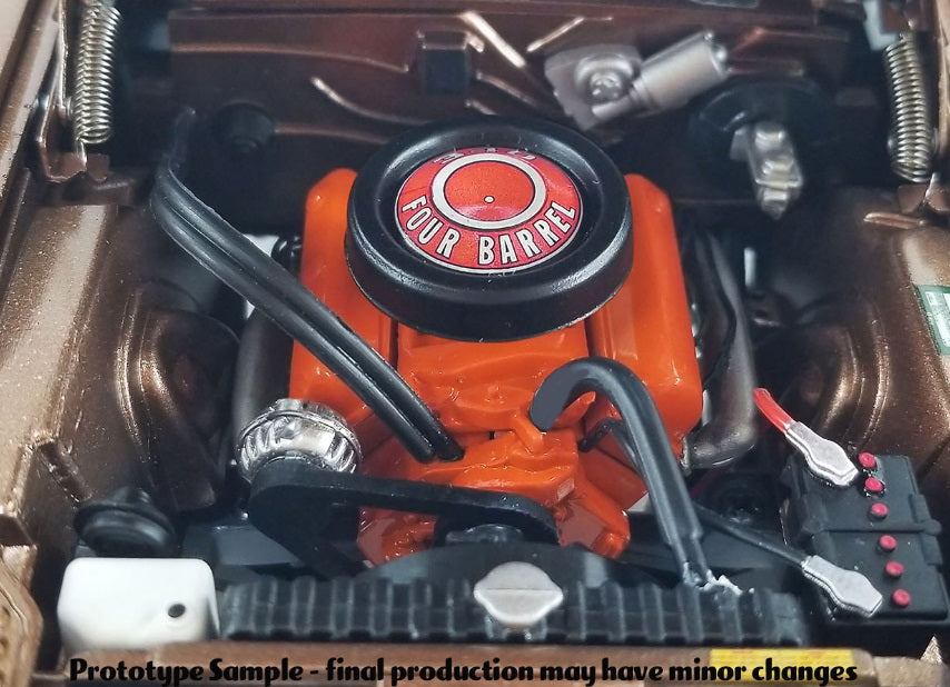 Under the hood view of car engine.