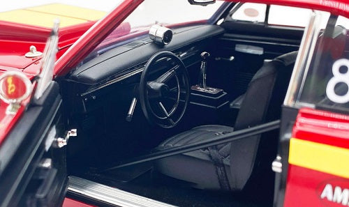 Close up of the interior of a 1/18 scale model car.