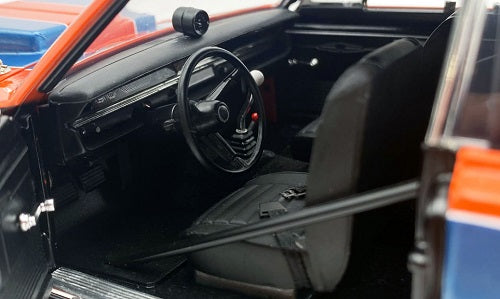 Interior of a 1/18 scale Dodge Dart model car.