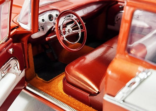 Close up of drivers side interior in diecast model car.