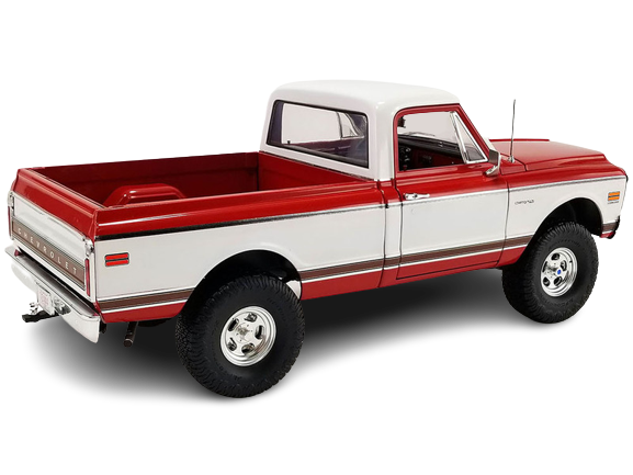 1/18 1972 Chevrolet K-10 4x4 Pickup Truck Red and White