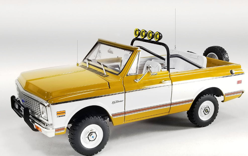 1/18 1971 Chevrolet Blazer K/5 Offroad Ochre Mustard Yellow & White
