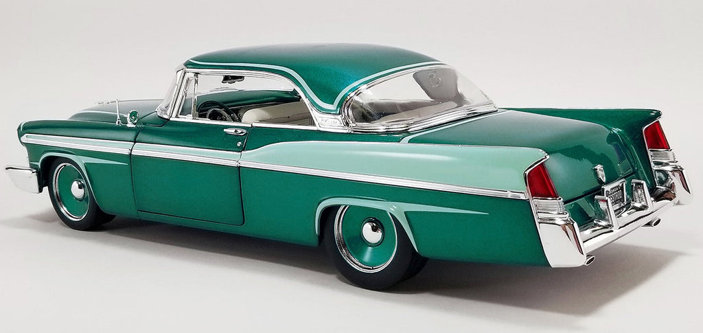1956 Chyrsler New Yorker diecast model car in customer mint green color.