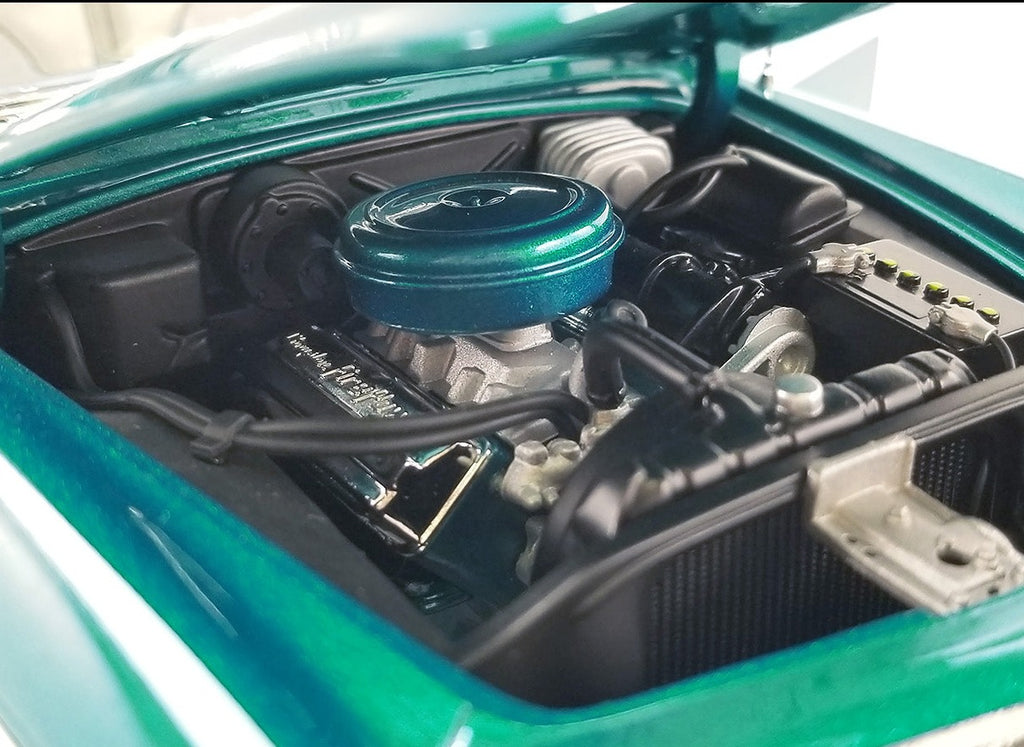 Close up of engine in a diecast model car.