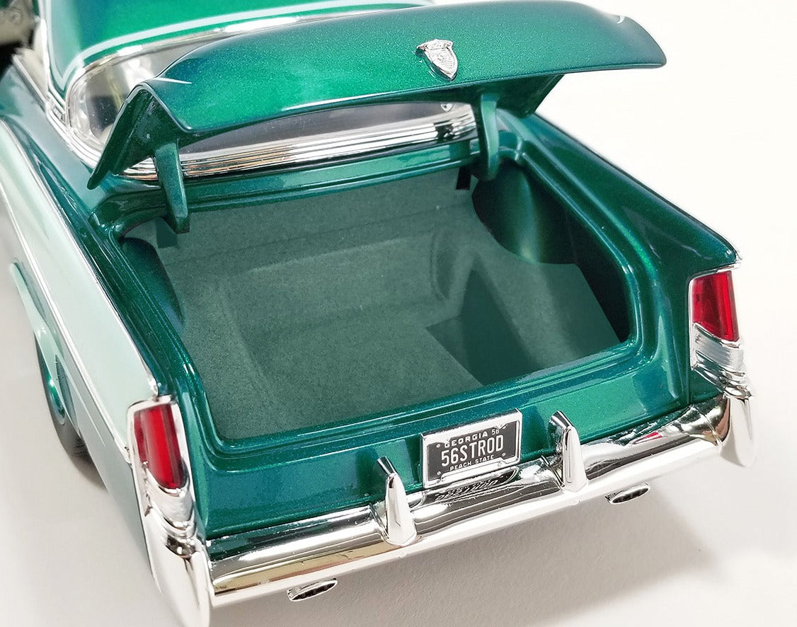 Close up of open trunk on a diecast model car.