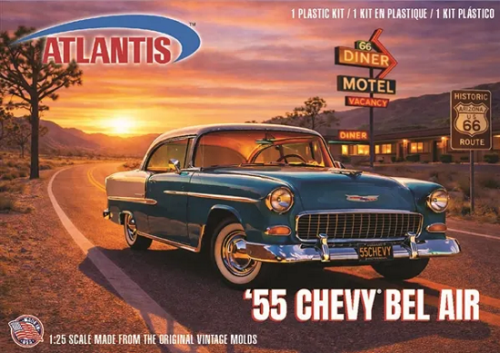 Box art showing 1955 Chevy Bel Air on Route 66 scene with the sun setting in the background.