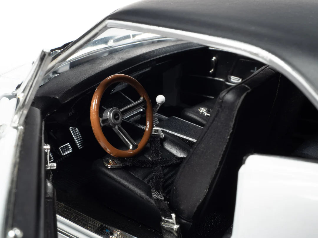 Interior view of a 1/18 scale model of a 1967 Chevrolet Camaro SS.