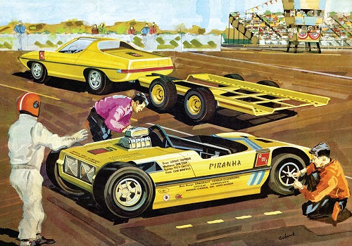 1/25 Piranha Drag Team Dragster Tow Car Trailer