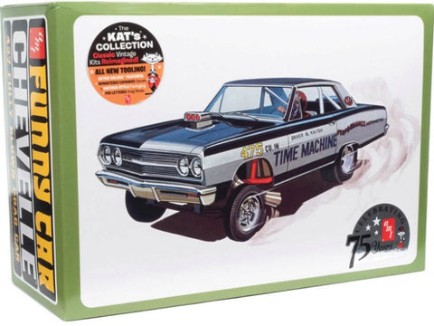 Chevelle Funny Car Model Kit Box with "Time Machine" graphics on the drivers side of vehicle