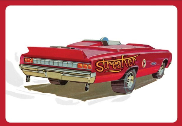 1/25 scale model of a red Oldsmobile F85 AWB 'Streaker' funny car.
