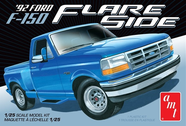 Box art for a model kit of a 1992 Ford F-150 Flare Side pick up truck.