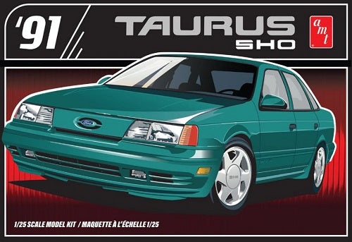 Teal 1991 Taurus Sho on red background.