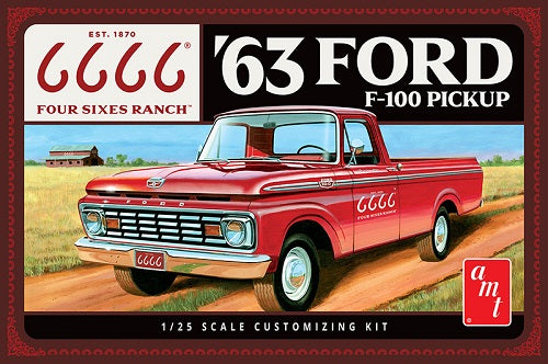 Model Kit box art featuring red Ford pick up truck.