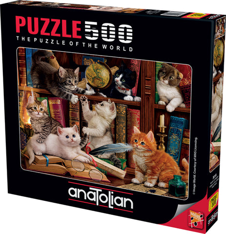 Kittens in the Library 500pc Puzzle
