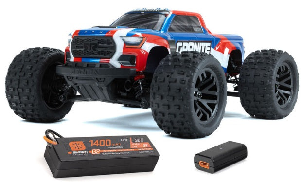 1/18 GRANITE GROM 4X4 RTR Brushed Monster Truck (Battery & Charger Included), Blue