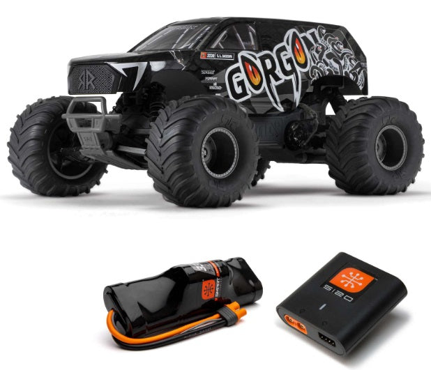 1/10 GORGON 2WD RTA Kit Brushed Monster Truck (Battery & Charger Included), Gun Metal