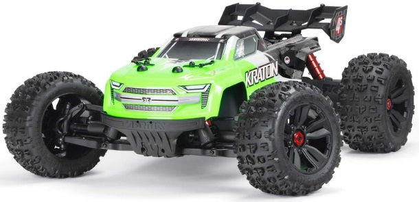 Front and side view of green speed truck.