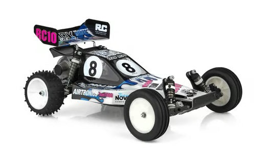 Remote control buggy with the number 8 on it