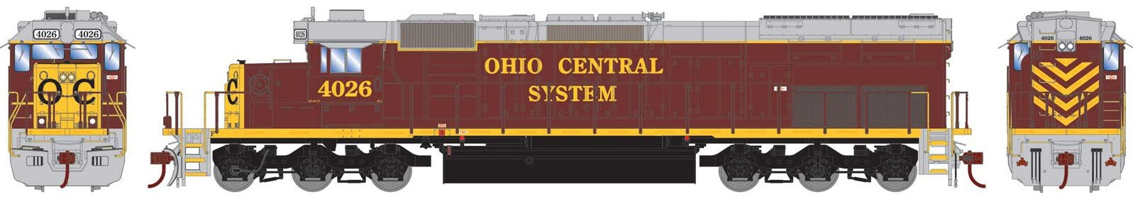 HO SD40T-2 Ohio Central #4026