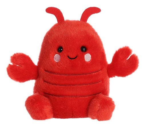 Plush red crab sitting with smiling face