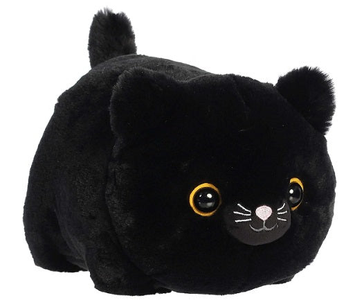 Round black cat plush.