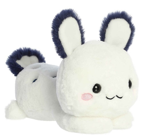 Laying Sea bunny plush with oversized head and ears standing up.