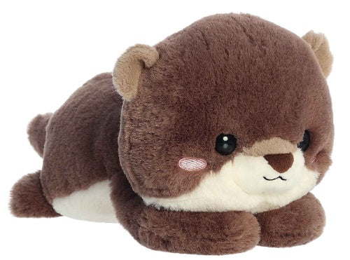 Laying otter with oversized head.